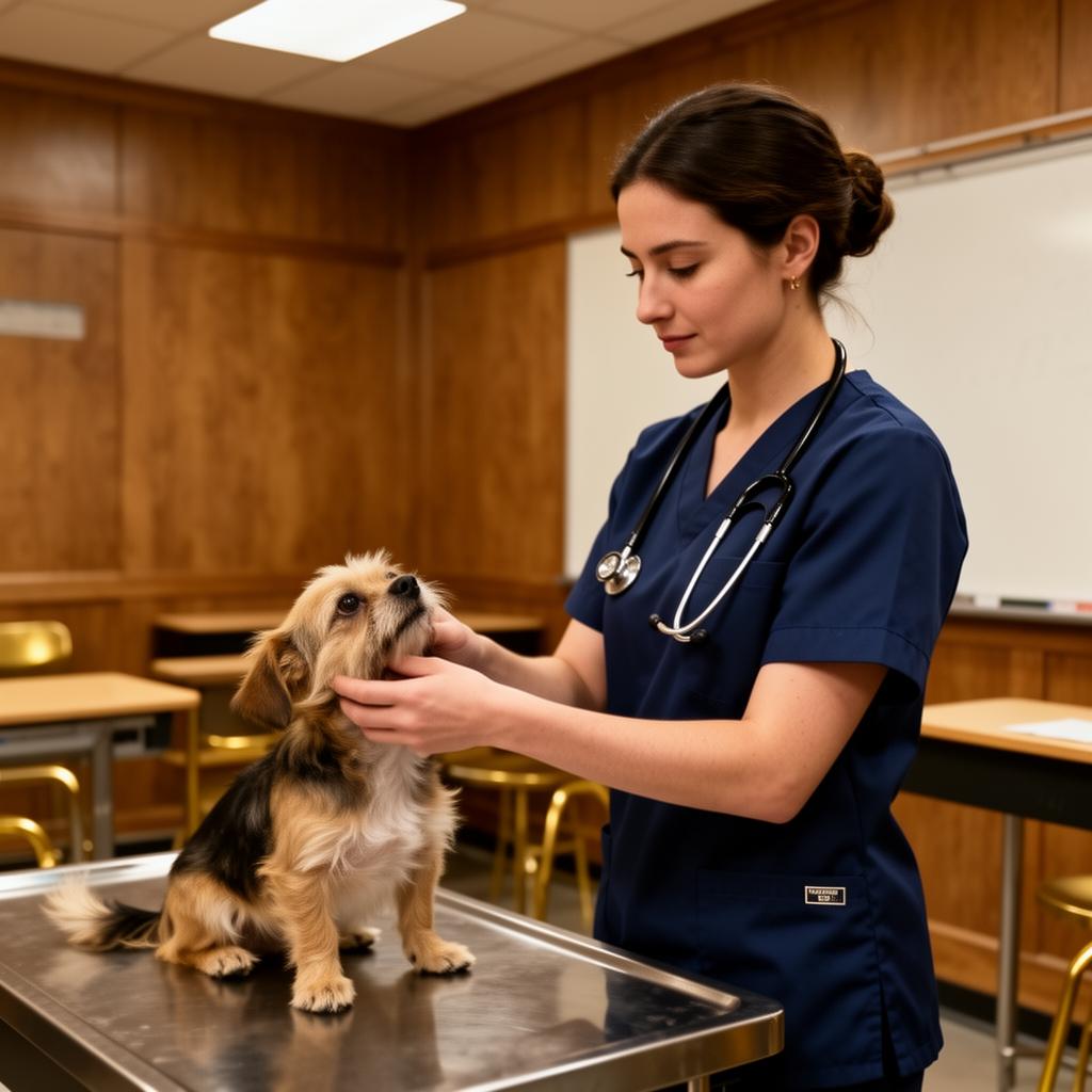 Veterinary assistant in a teaching clinic